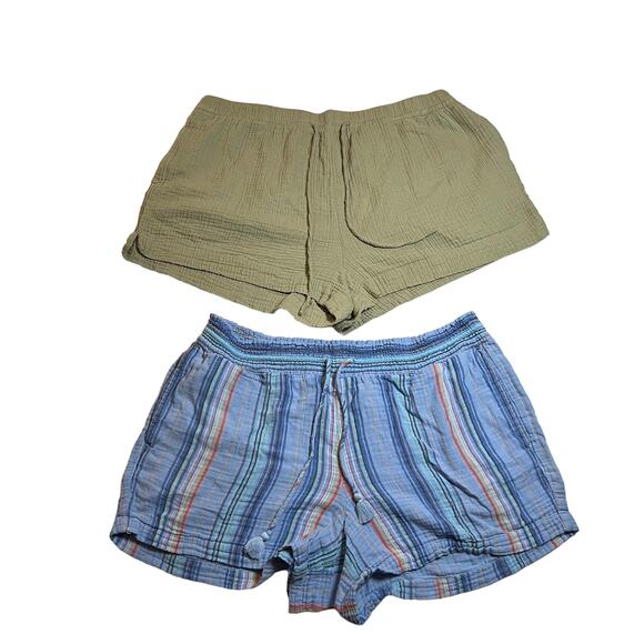 BUNDLE (2) H&M/Nautica Gauze Fabric Pull On Shorts Size X-Large *FLAW* - Picture 1 of 14